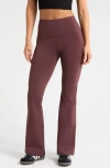 Zella Flex High Waist Flare Leg Pants In Burgundy Fudge