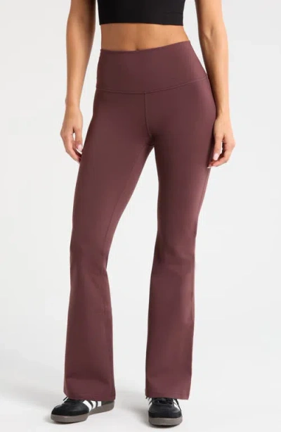 Zella Flex High Waist Flare Leg Pants In Burgundy Fudge