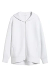 Zella Front Zip High-low Hoodie In White