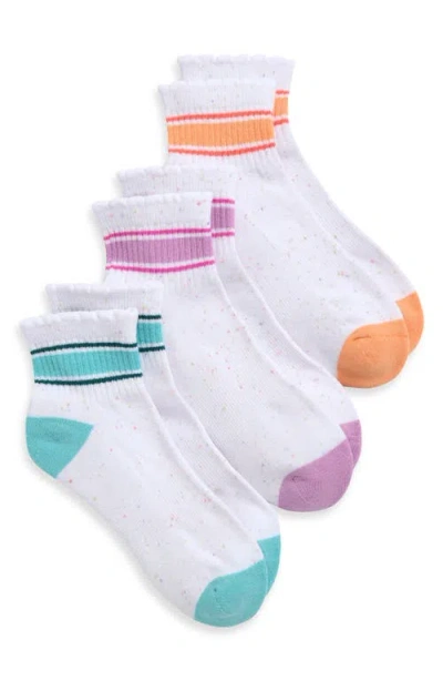 Zella Girl Kids' 3-pack Quarter Socks