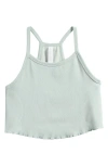 Zella Girl Kids' All In Rib Camisole In Green Mirror