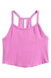 Zella Girl Kids' All In Rib Camisole In Pink Rosebud