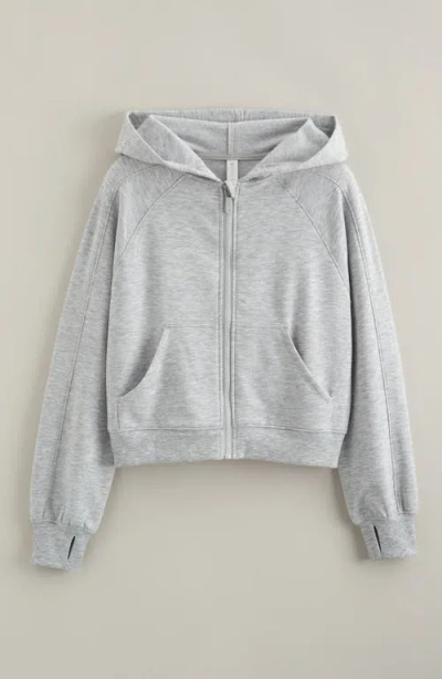 Zella Girl Kids' Aspire Fleece Zip-up Hoodie In Gray
