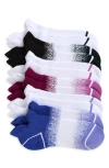 Zella Girl Kids' Assorted 6-pack No-show Socks In Blue Clematis Speckle Ombre