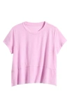 Zella Girl Kids' Breezy Split Handkerchief Hem Top In Pink Lavender
