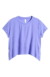 Zella Girl Kids' Breezy Split Handkerchief Hem Top In Purple Wink