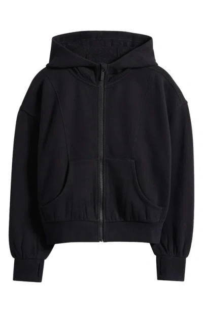 Zella Girl Kids' Cloud Soft Zip-up Hoodie In Black
