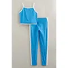 Zella Girl Kids' Earn Your Stripes Crop Tank & Leggings Set In Blue