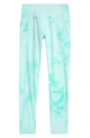 Zella Girl Kids' Favorite High Waist Pocket Leggings In Teal Tint Tie Dye