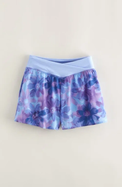 Zella Girl Kids' Finish Line Running Shorts In Blue
