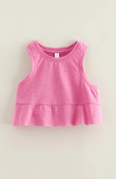 Zella Girl Kids' Freetime Side Slit Tank Top In Pink Rosebud
