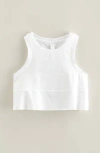Zella Girl Kids' Freetime Side Slit Tank Top In White