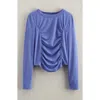 Zella Girl Kids' Jump Start Long Sleeve Draped T-shirt In Blue
