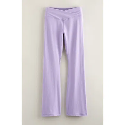 Zella Girl Kids' Live By Crossover High Waist Flare Leggings In Purple