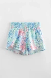 Zella Girl Kids' On Your Mark Shorts In Green Verde Rainbow Pebbles
