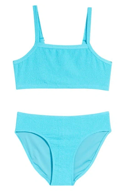 Zella Girl Kids' Paradise Two-piece Swimsuit In Teal Scuba