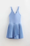 Zella Girl Kids' Perfect Match Pleated Dress In Blue Hydrangea