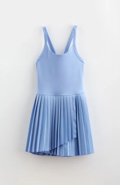 Zella Girl Kids' Perfect Match Pleated Dress In Blue Hydrangea