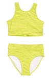ZELLA GIRL KIDS' PRINT CROSSOVER TWO-PIECE SWIMSUIT