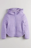 Zella Girl Kids' Quilted Hooded Jacket In Purple