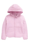 Zella Girl Kids' Quilted Hooded Jacket In Purple Tulip