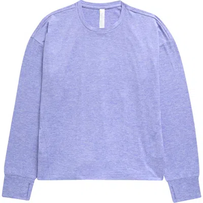 Zella Girl Kids' Restore Oversize Long Sleeve T-shirt In Purple Calluna