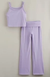 Zella Girl Kids' Rib Camisole & Pants Set In Purple