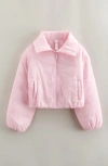 Zella Girl Kids' Ruched Crop Jacket In Pink