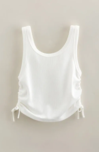 Zella Girl Kids' Ruched Side Tie Tank In White