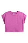 Zella Girl Kids' Serene Crop T-shirt In Pink Rosebud