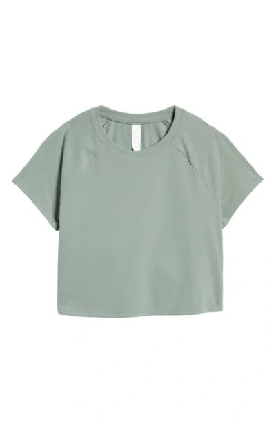 Zella Girl Kids' Spiral Back Twist Cutout T-shirt In Gray