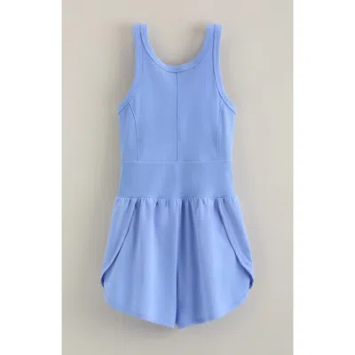 Zella Girl Kids' Summer Break Shorts Romper In Blue