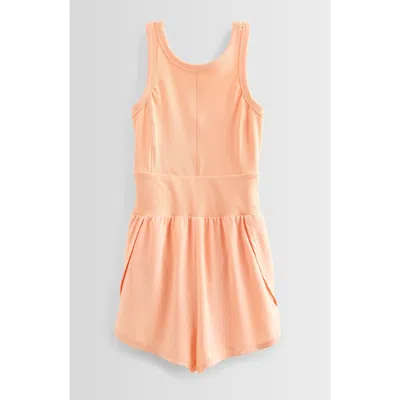 Zella Girl Kids' Summer Break Shorts Romper In Coral Nectar