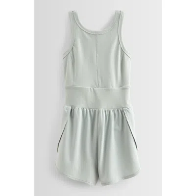 Zella Girl Kids' Summer Break Shorts Romper In Green Mirror