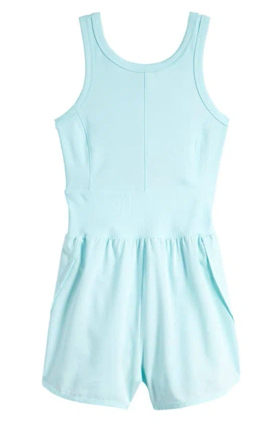 Zella Girl Kids' Summer Break Shorts Romper In Teal Retreat