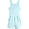 Zella Girl Kids' Summer Break Shorts Romper In Teal Retreat