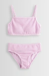 Zella Girl Kids' Textured Two-piece Swimsuit In Pink Lavender