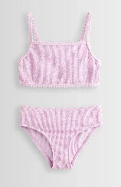 Zella Girl Kids' Textured Two-piece Swimsuit In Pink Lavender