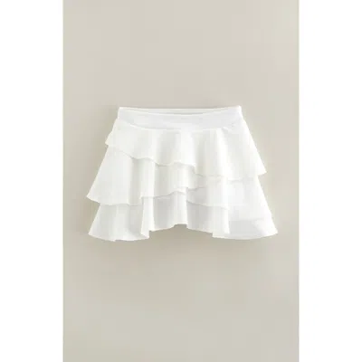 Zella Girl Kids' Tiered Skort In White