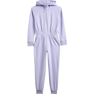 Zella Girl Kids' Time Off Hooded Jumpsuit In Purple Calluna