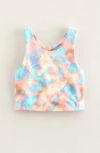 Zella Girl Kids' Twist & Turn Tank In Coral Nectar Heat Wave