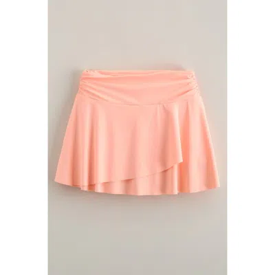 Zella Girl Kids' Twist & Twirl Faux Wrap Skort In Orange