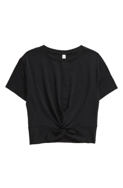 Zella Girl Kids' Twist Front T-shirt In Black