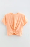 Zella Girl Kids' Twist Front T-shirt In Orange
