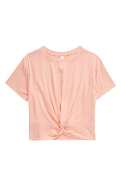 Zella Girl Kids' Twist Front T-shirt In Pink Pudding