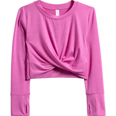 Zella Girl Kids' Twist Front T-shirt In Pink Rosebud