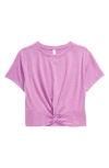 Zella Girl Kids' Twist Front T-shirt In Purple Iris