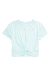 Zella Girl Kids' Twist Front T-shirt In Teal Retreat