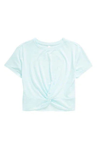 Zella Girl Kids' Twist Front T-shirt In Teal Retreat