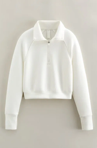 Zella Girl Kids' Varsity Track Half Zip Pullover In White